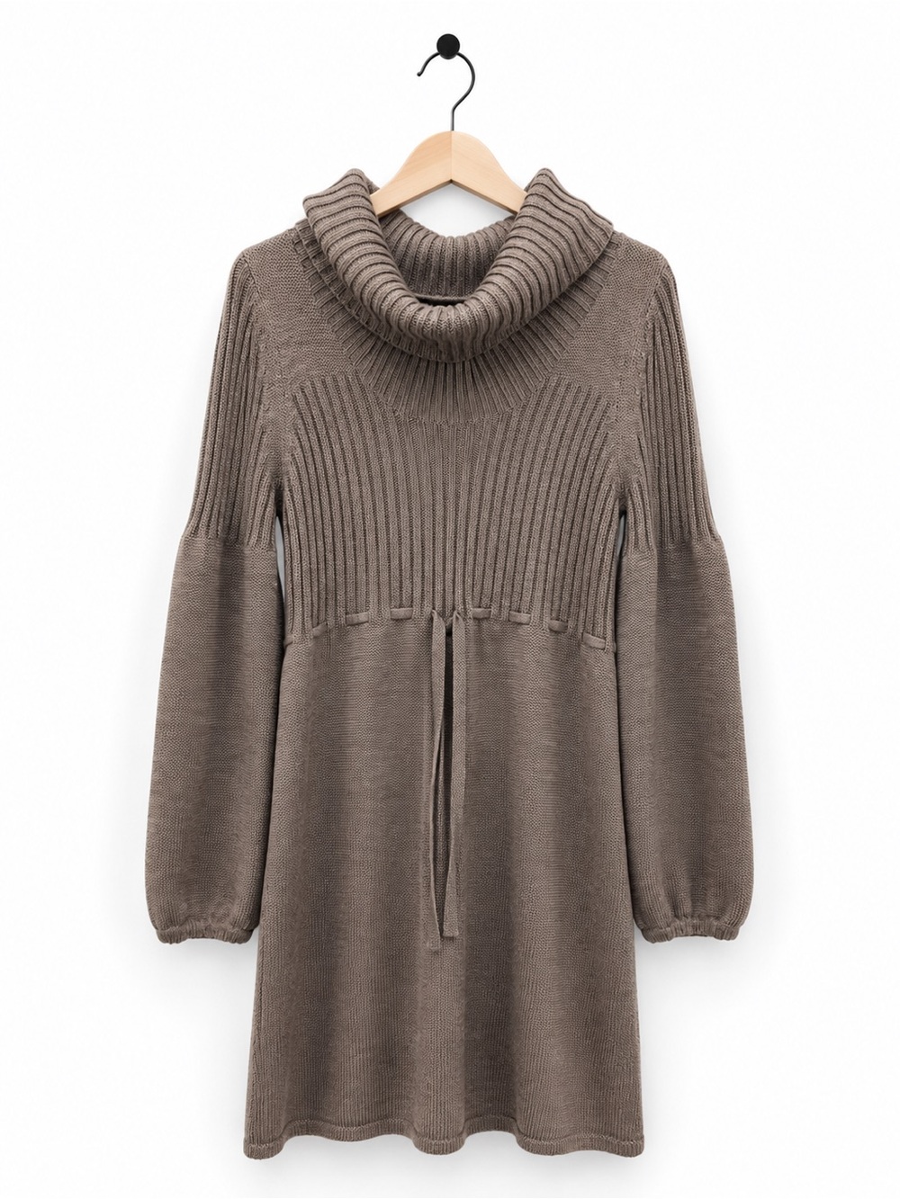 Calvin Klein Women’s L Merino Wool Cowl Neck Sweater Dress Taupe
